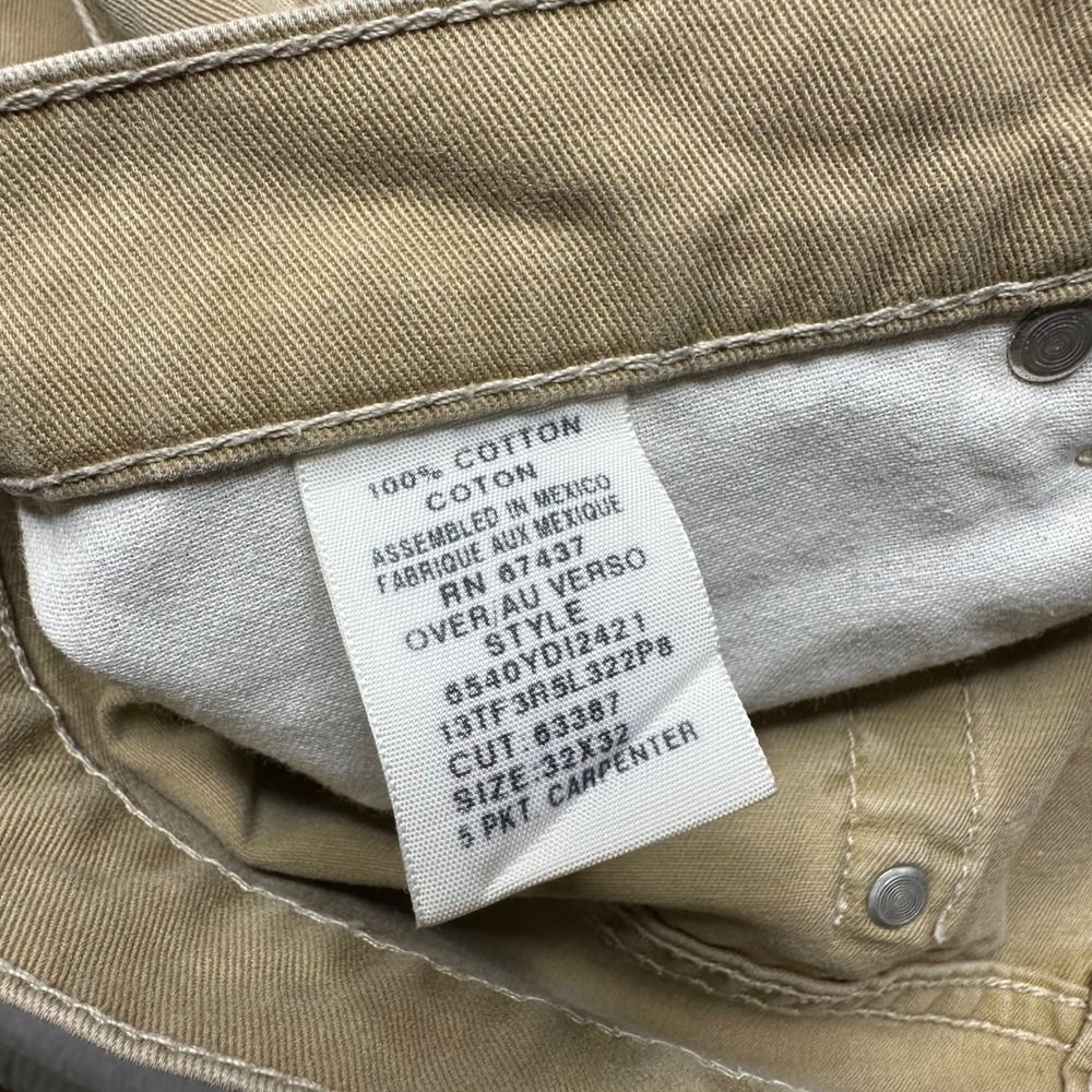 Polo Jeans Co. Carpenter Pants Men 32x32 Tan‎ Cotton Utility Workwear Vintage - Picture 4 of 12
